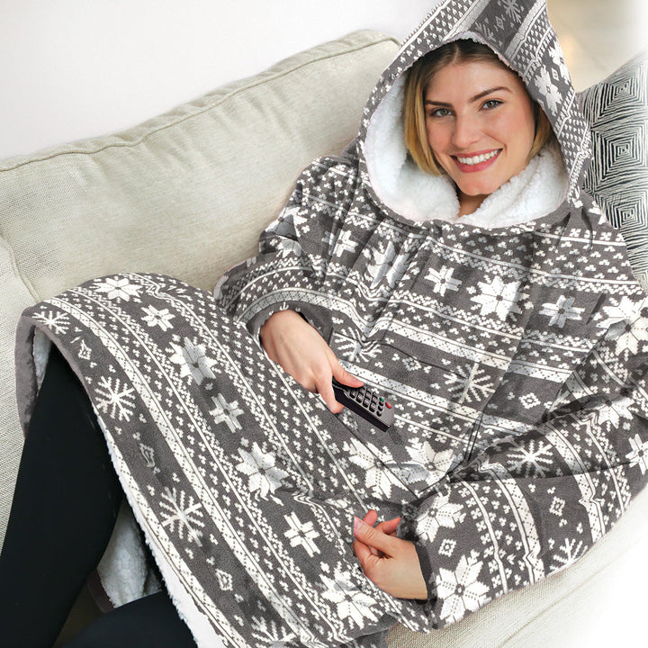 Oversized Hooded Wearable Blanket with Front Pocket, One Size | Hooded Blanket With a Pocket | Wearable Blankets