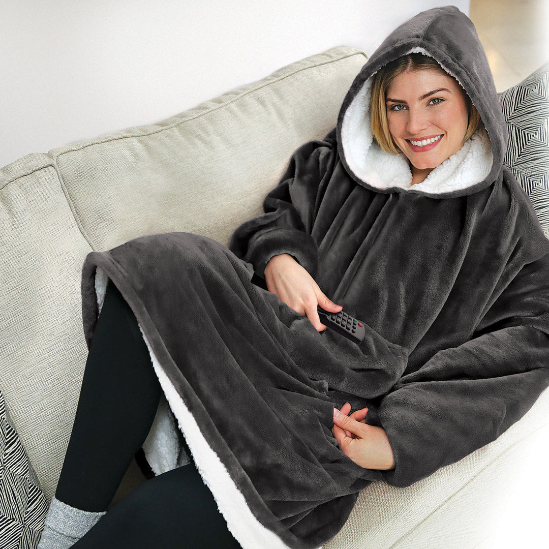 Oversized Hooded Wearable Blanket with Front Pocket, One Size | Hooded Blanket With a Pocket | Wearable Blankets