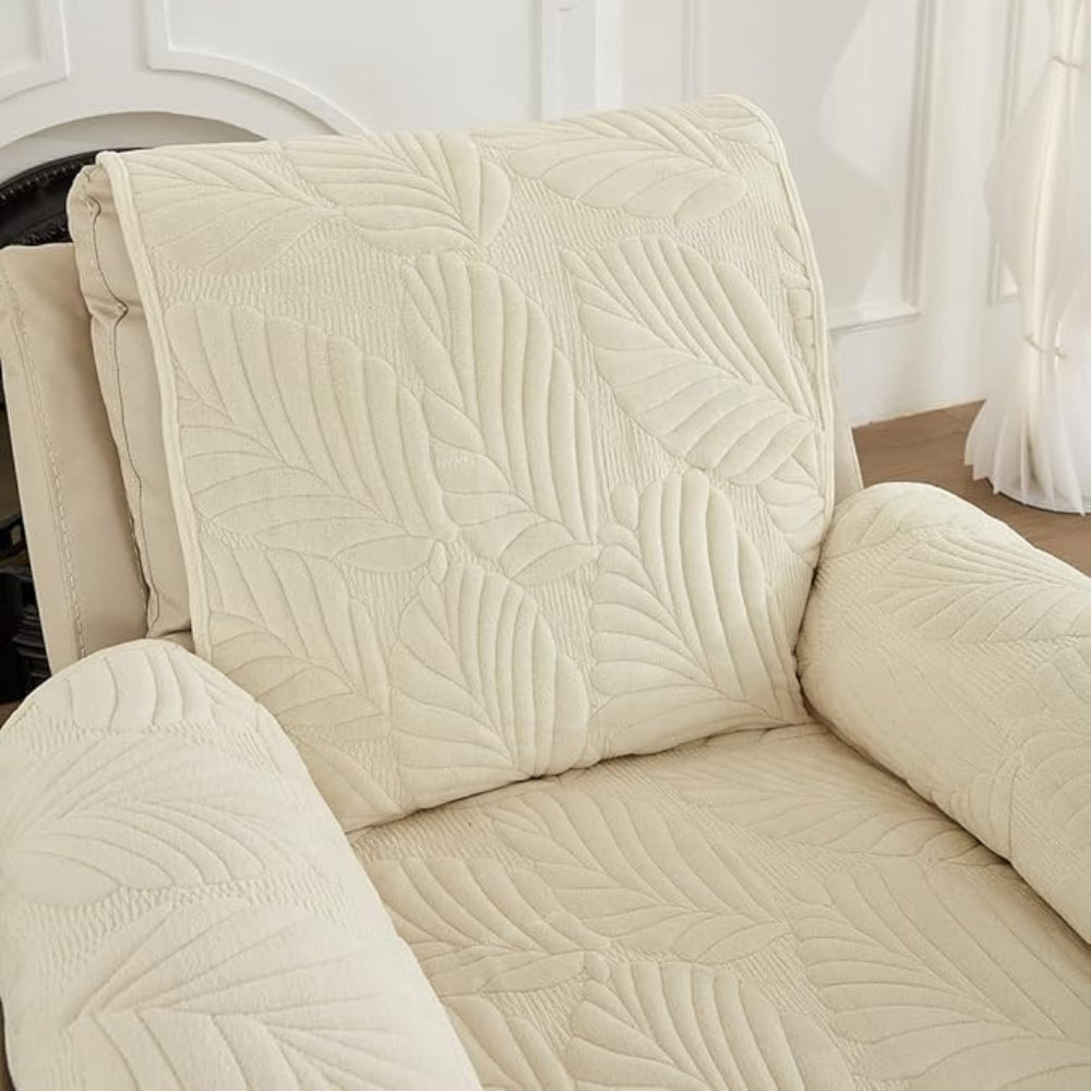 Leaf Pattern Non Slip Recliner Chair Cover, Universal 24 x 88.5 Inch | Leaf Pattern Recliner Cover, Non Slip | Recliner Covers