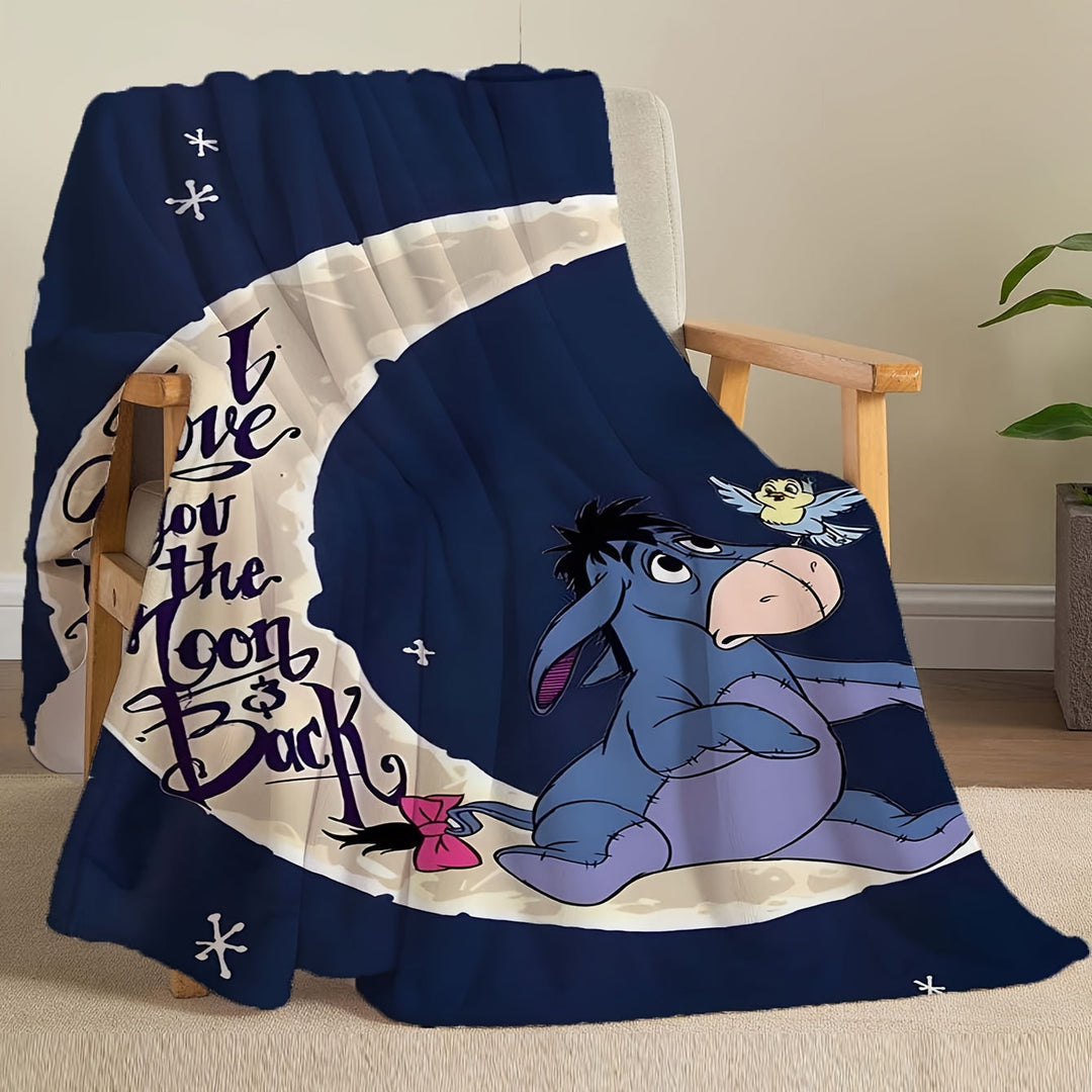 Soft Flannel Fleece Throw Blanket with Playful Character Design in Three Sizes | Snug Flannel Fleece for Couch or Bed | Throw Blankets