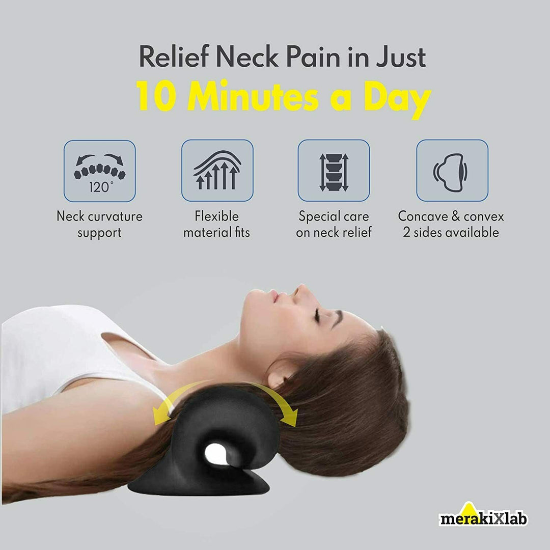 Cervical Neck Stretching Pillow with Massage Nodes and Two Intensity Levels | Dual-Intensity Neck Rest With Nodes | Massagers