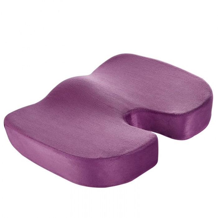 Memory Foam Coccyx Cut-Out Seat Cushion for Office, Car and Travel | U-Shaped Cut-Out for Tailbone Comfort | Seat Cushions