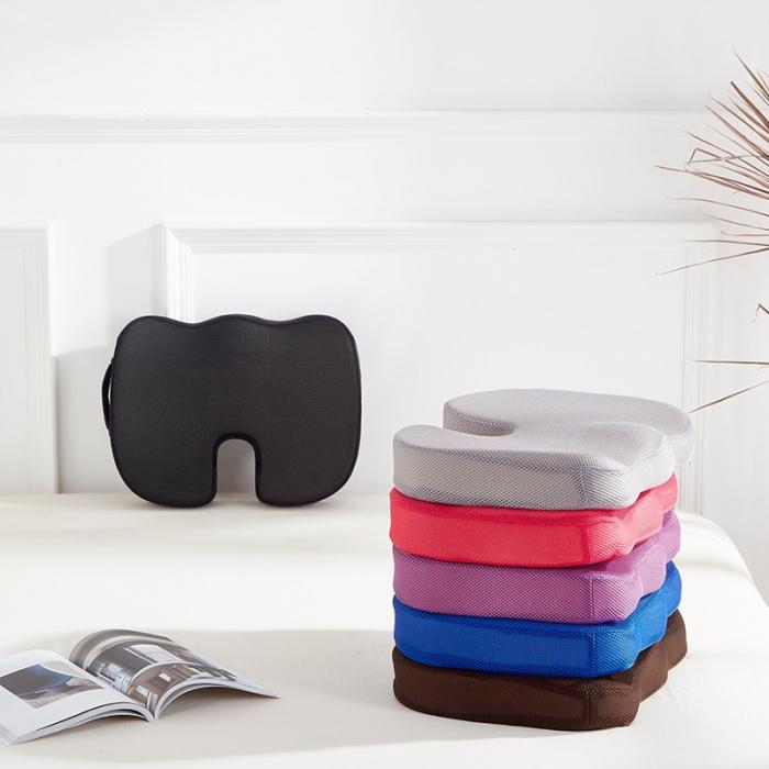 Memory Foam Coccyx Cut-Out Seat Cushion for Office, Car and Travel | U-Shaped Cut-Out for Tailbone Comfort | Seat Cushions