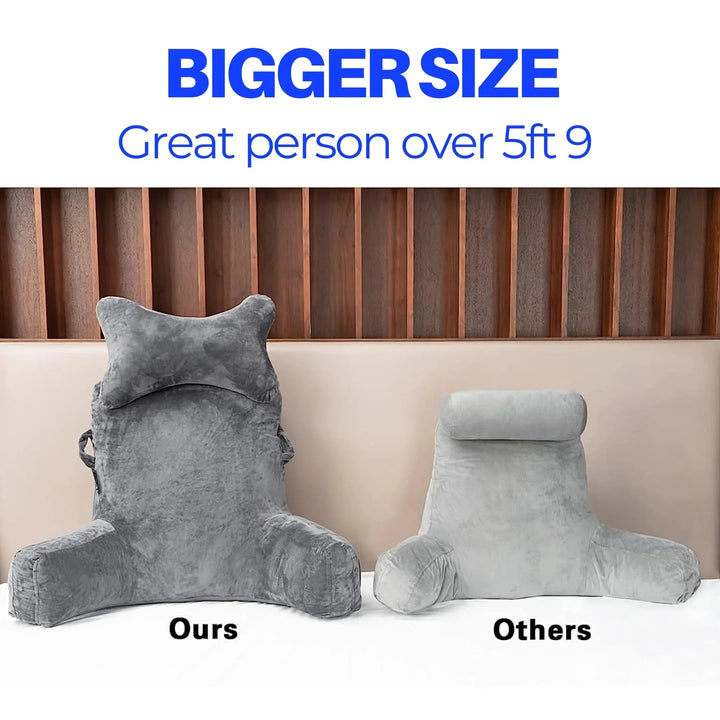 Extra Large Reading Bed Pillow with Detachable Roll | Sit Up in Comfort | Reading Pillows