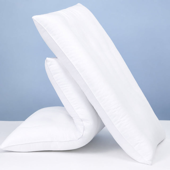 Pure Cotton Low Loft Flat Pillow for Stomach Sleepers | Slim Pillow for Stomach Sleeping | Bed Pillows