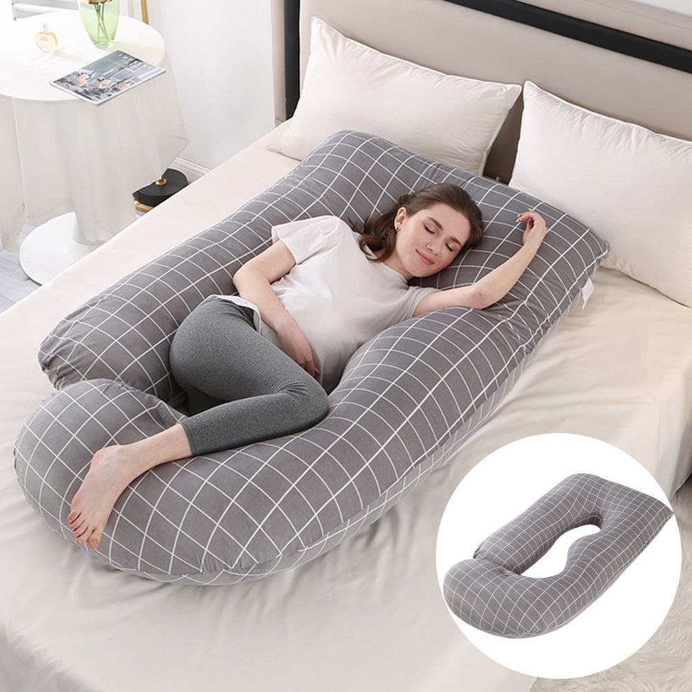 U-Shaped Full Body Pillow with Removable Cover