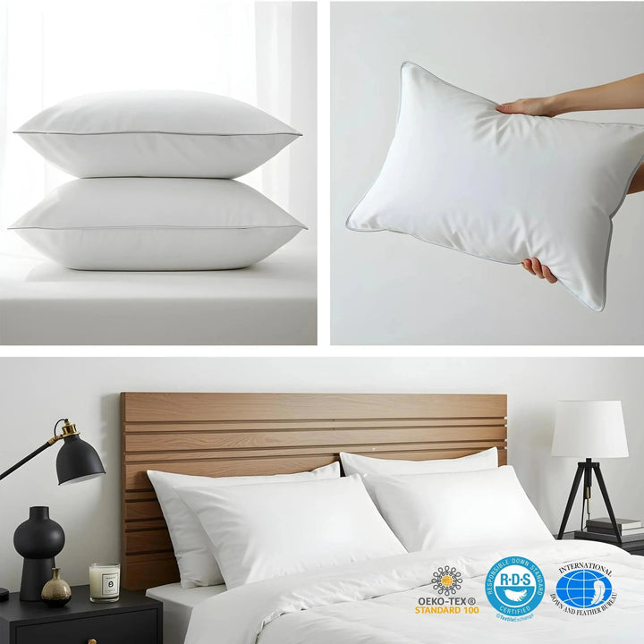 Mulberry Silk Filled Pillow with Jacquard Cover | Hotel Luxury at Home | Bed Pillows