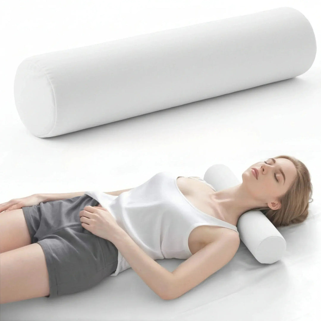 Cooling Memory Foam Roll Pillow with Cylindrical Support | Cylinder Support with a Cool-Touch Cover | Bed Pillows