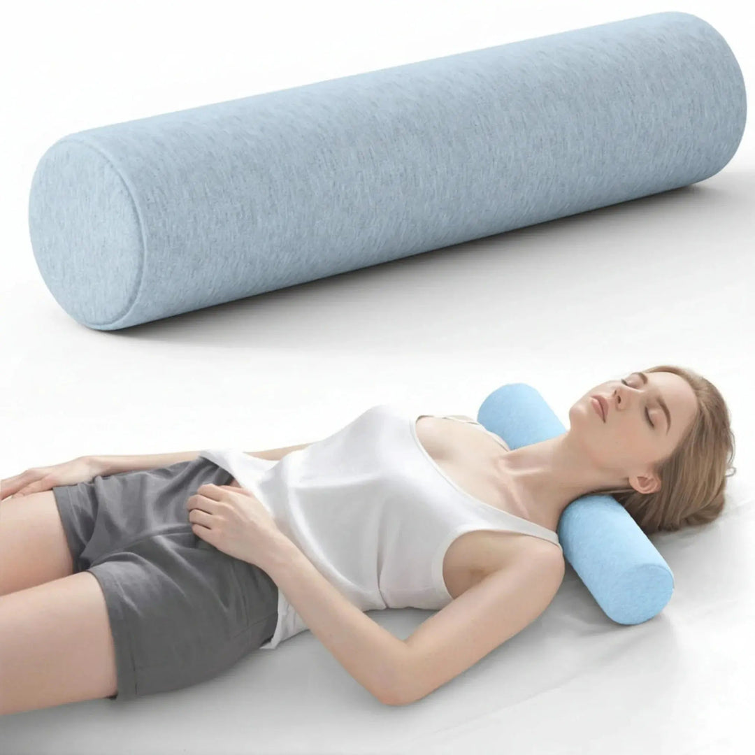 Cooling Memory Foam Roll Pillow with Cylindrical Support | Cylinder Support with a Cool-Touch Cover | Bed Pillows