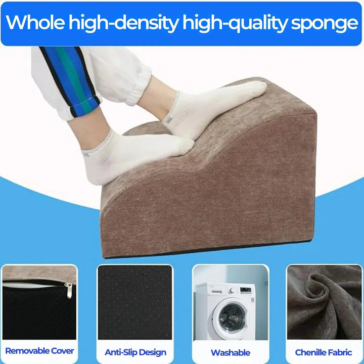 Three-Tier Adjustable Under Desk Footrest with Washable Cover | Raise Your Feet and Relax | Footrests