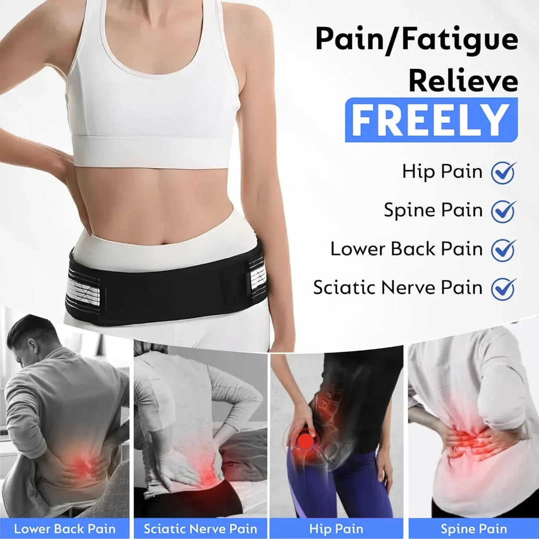 Adjustable Lumbar Support Belt with Elastic Compression Wrap for Office Work | Held-In Feel for Sitting Days | Back Supports