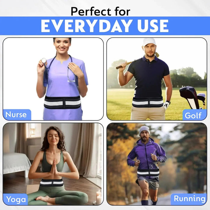 Adjustable Lumbar Support Belt with Elastic Compression Wrap for Office Work | Held-In Feel for Sitting Days | Back Supports