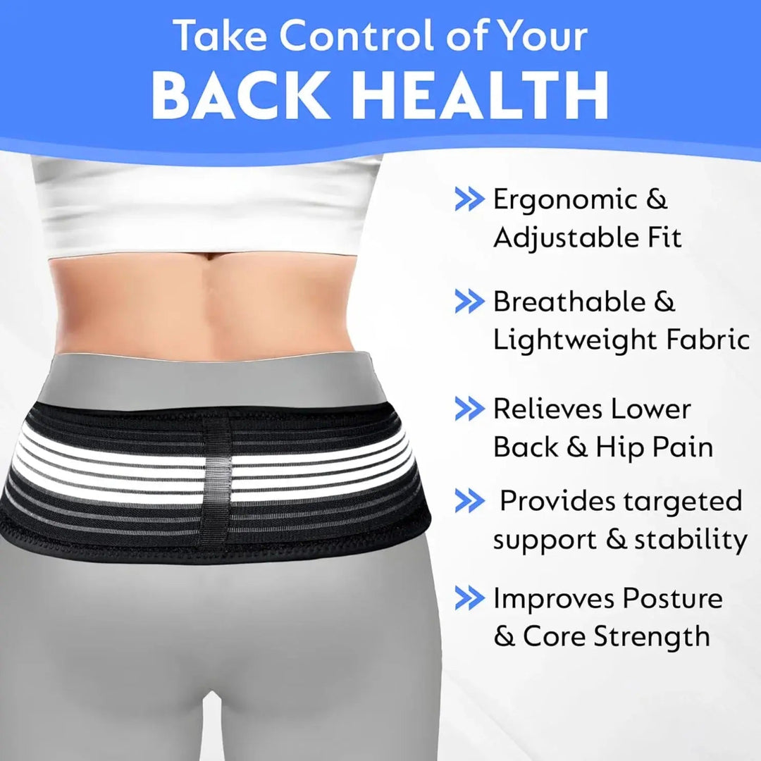 Adjustable Lumbar Support Belt with Elastic Compression Wrap for Office Work | Held-In Feel for Sitting Days | Back Supports