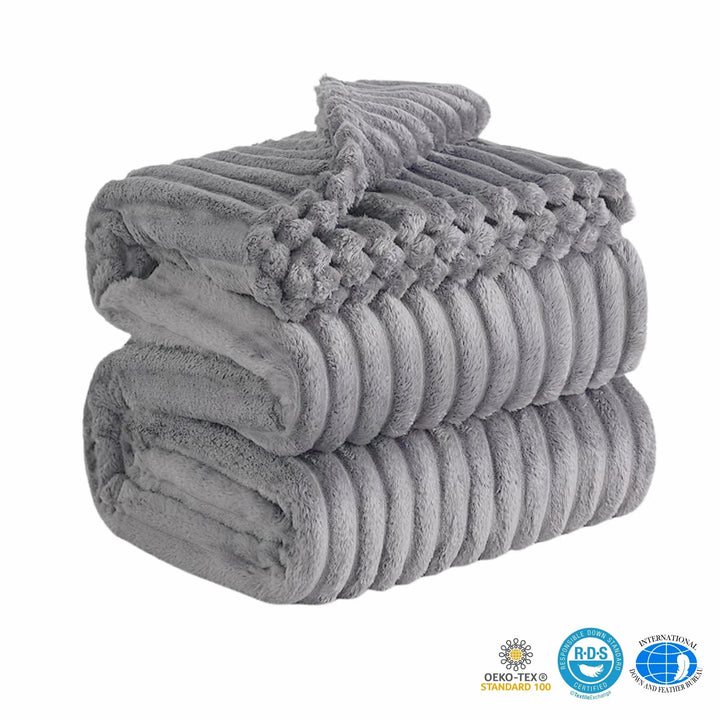 Luxury Faux Rabbit Fur Throw Blanket, Fluffy and Warm | Fluffy Warmth for Any Season | Throw Blankets