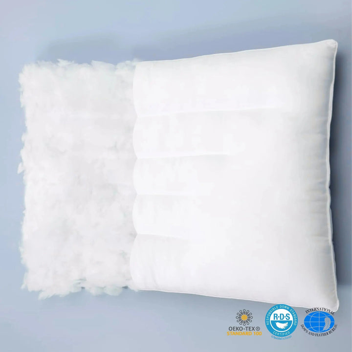 Pure Cotton Low Loft Flat Pillow for Stomach Sleepers | Slim Pillow for Stomach Sleeping | Bed Pillows