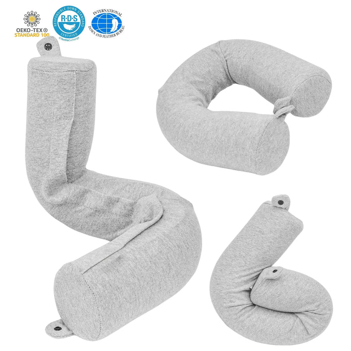 Bendable Memory Foam Travel Neck Pillow You Can Shape Four Ways | Shape It Your Way | Travel Pillows