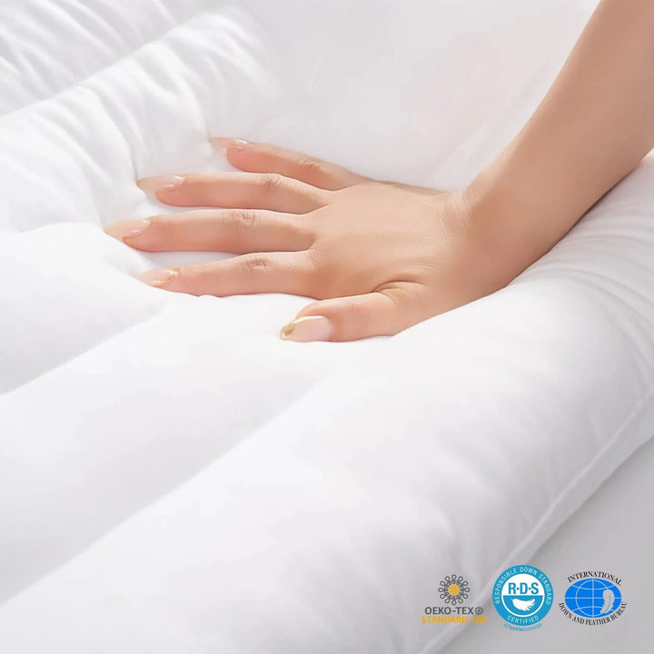 Pure Cotton Low Loft Flat Pillow for Stomach Sleepers | Slim Pillow for Stomach Sleeping | Bed Pillows