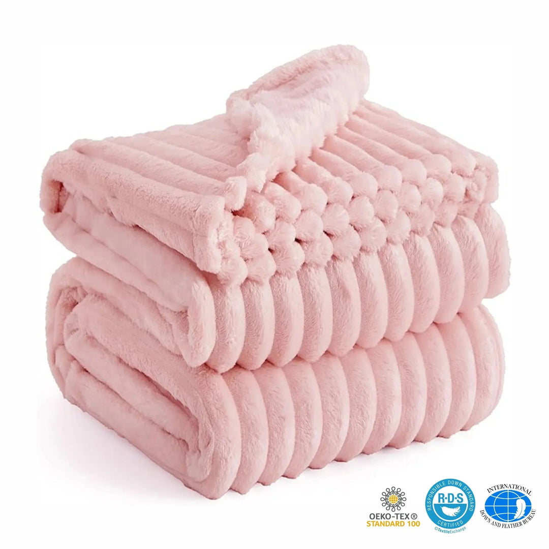 Luxury Faux Rabbit Fur Throw Blanket, Fluffy and Warm | Fluffy Warmth for Any Season | Throw Blankets