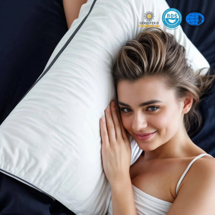 Mulberry Silk Filled Pillow with Jacquard Cover | Hotel Luxury at Home | Bed Pillows