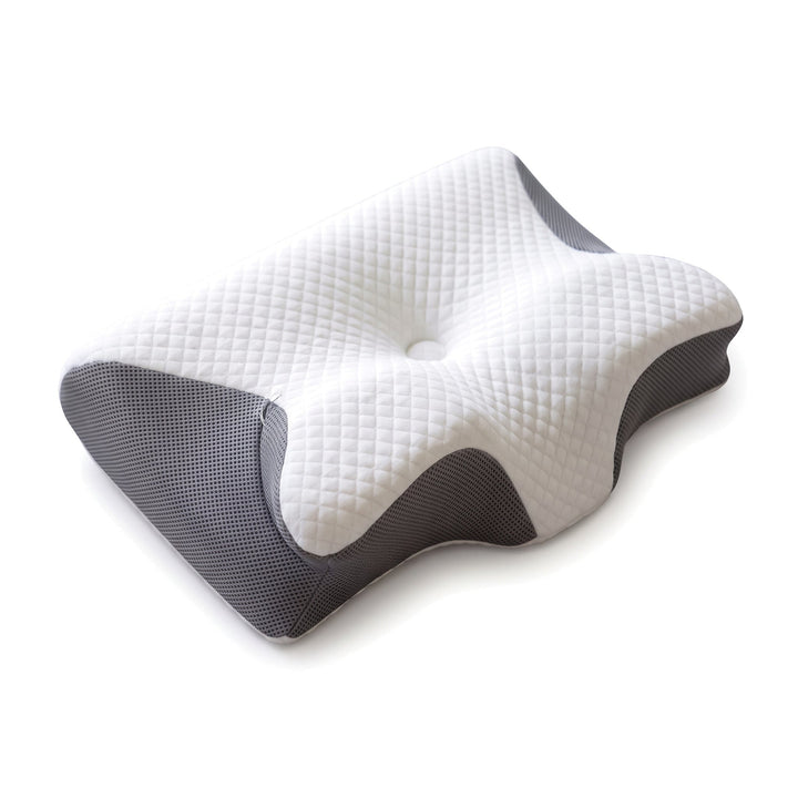 Ergonomic Slow-Rebound Memory Foam Contour Pillow with Cooling Cover | Contour That Follows Your Neck | Bed Pillows