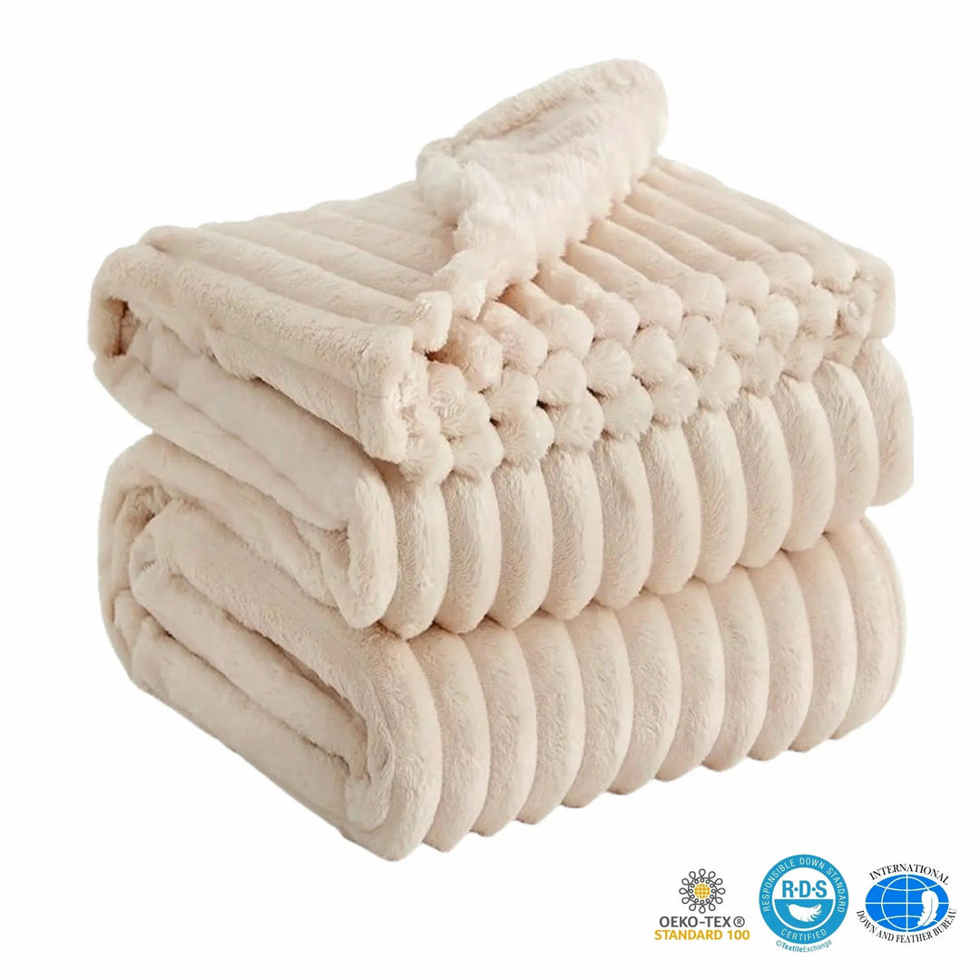 Luxury Faux Rabbit Fur Throw Blanket, Fluffy and Warm | Fluffy Warmth for Any Season | Throw Blankets