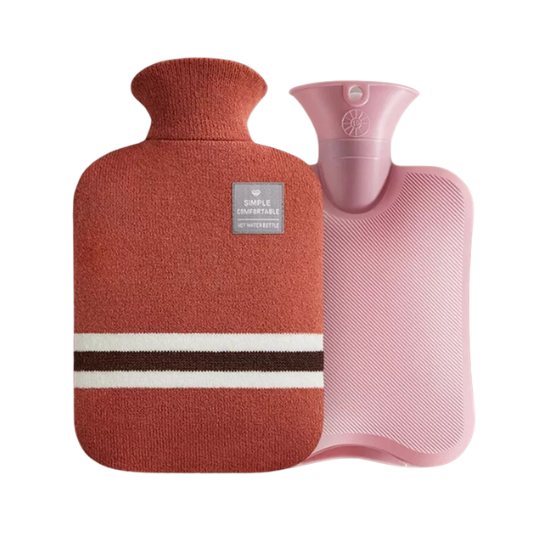 2L Hot and Cold Water Bag with Soft Knitted Cover in Six Colours | Warmth or Chill in a Knitted Cover | Hot Water Bottles