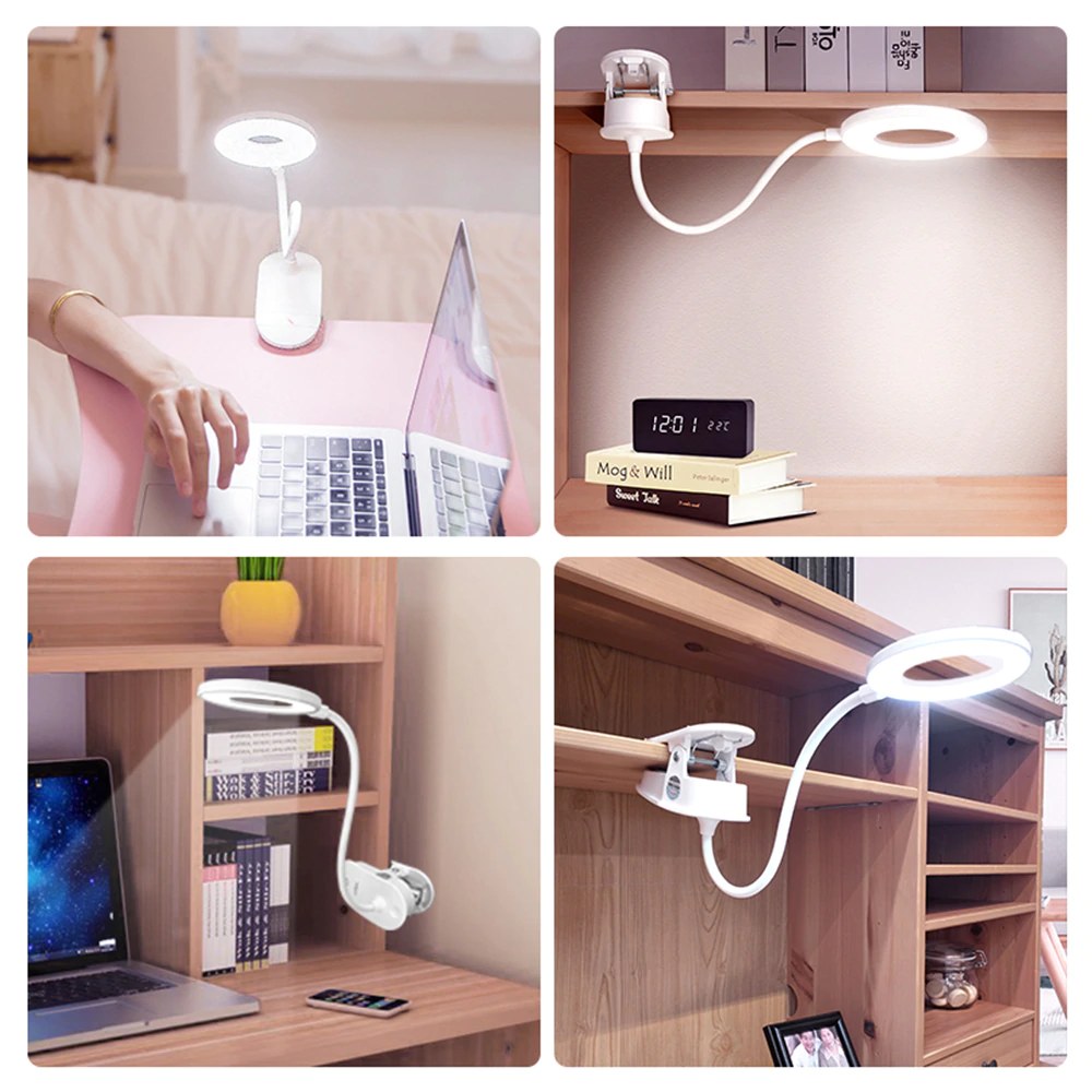 Rechargeable Wireless Clip-On Lamp for Bedside, Desk and Bed Frame | Clip-On Light With 3 Brightness Levels | Night Lights