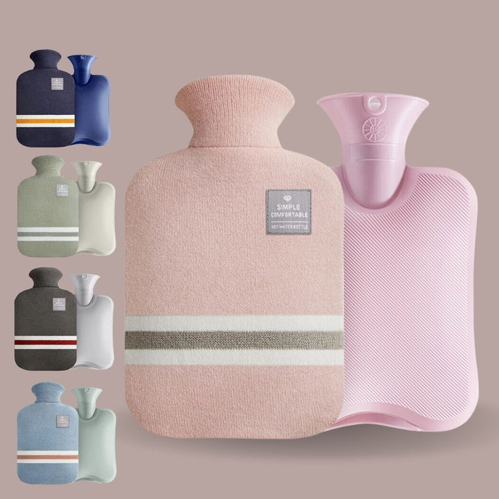 2L Hot and Cold Water Bag with Soft Knitted Cover in Six Colours | Warmth or Chill in a Knitted Cover | Hot Water Bottles