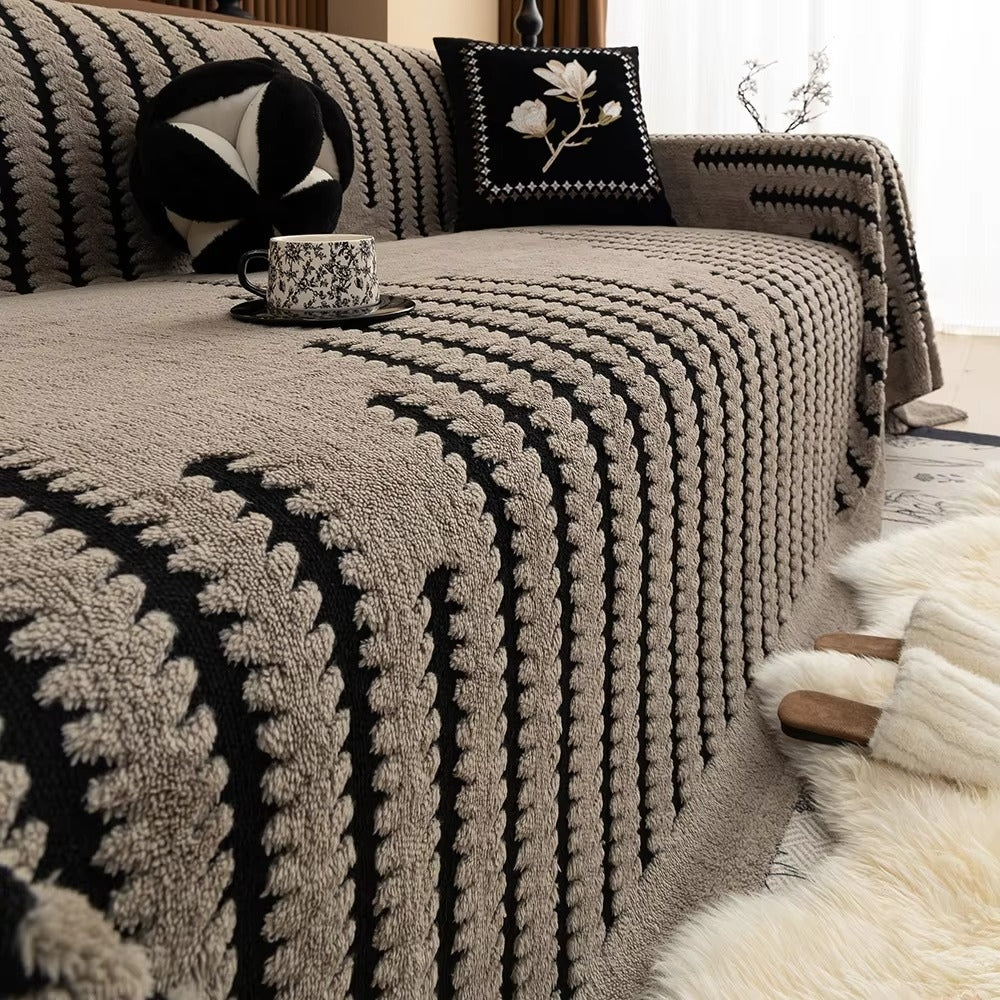 Vintage Tufted Plush Microfiber Sofa Cover, Thick 71 Inch Wide | Thick Tufted Plush Sofa Warmth | Sofa Covers