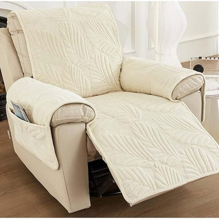 Leaf Pattern Non Slip Recliner Chair Cover, Universal 24 x 88.5 Inch | Leaf Pattern Recliner Cover, Non Slip | Recliner Covers
