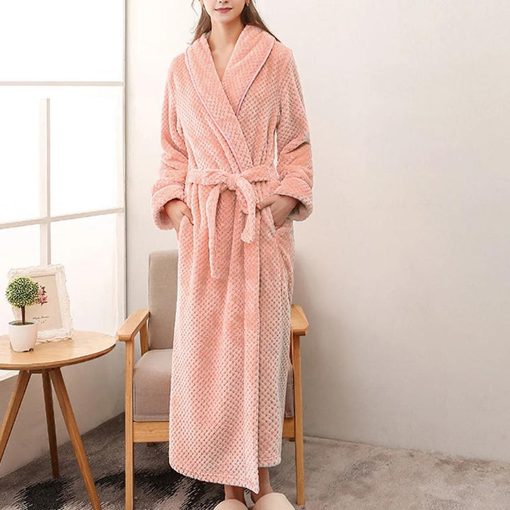 Unisex Fleece Winter Bathrobe with Pockets in Soft Plush Fabric | Warm Fleece for Cold Mornings | Robes