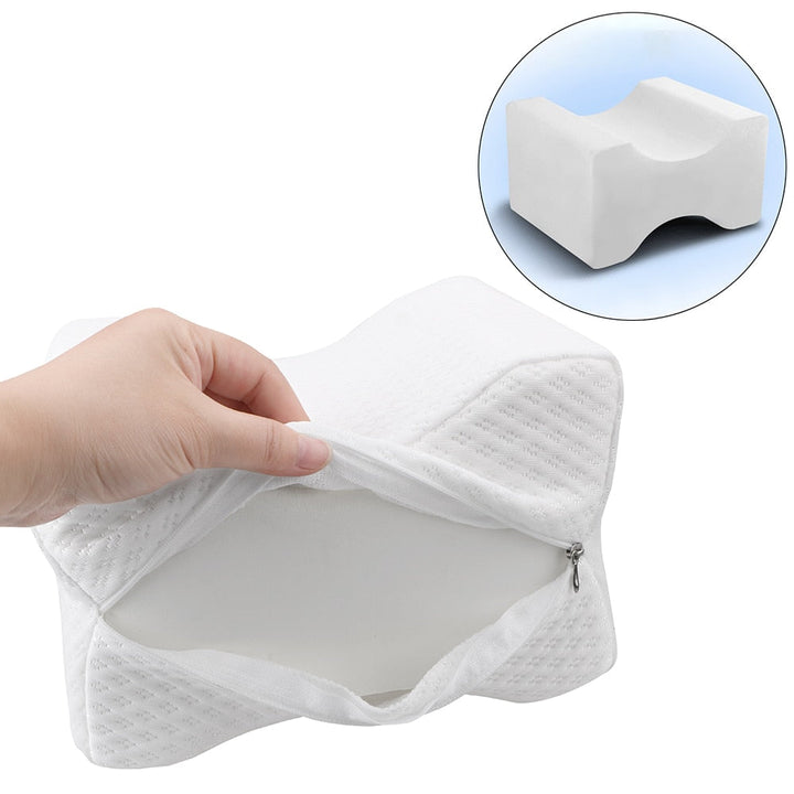 Memory Foam Knee Pillow with Washable Zip Cover for Hip Comfort | Hip, Leg and Lower Back Comfort | Knee Pillows