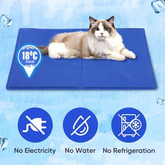 Self-Cooling Gel Pet Mat for Dogs and Cats in Four Sizes | No-Power Cooling Mat for Pets | Pet Cooling Mats