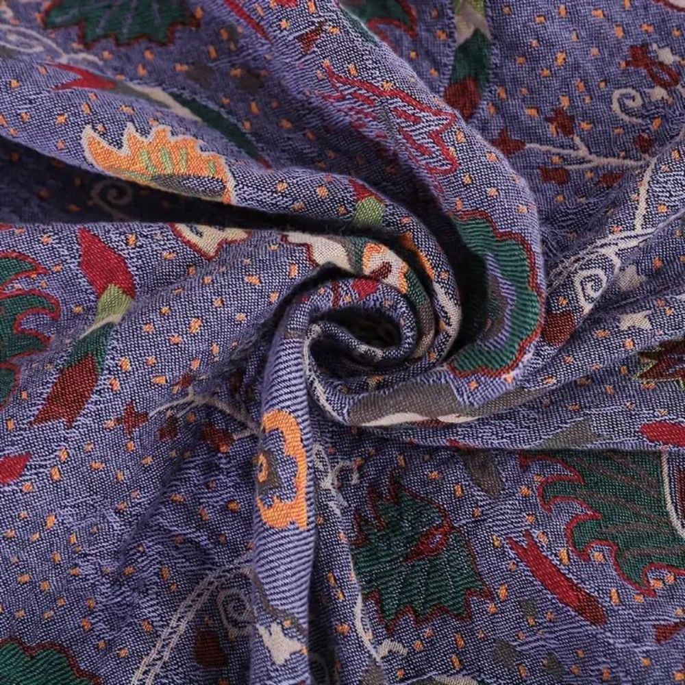 Bohemian Peacock Cotton Gauze Tassel Blanket in Two Sizes | Peacock Pattern in Cotton Gauze | Throw Blankets
