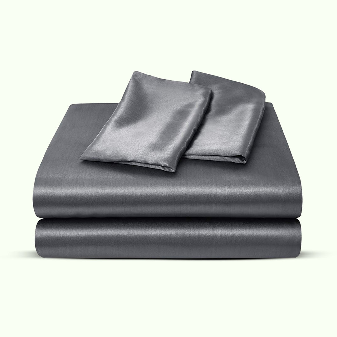Satin Deep Pocket Bed Sheet Set in Five Rich Colours | Silky Satin Feel for Smoother Sleep | Bedding Sets