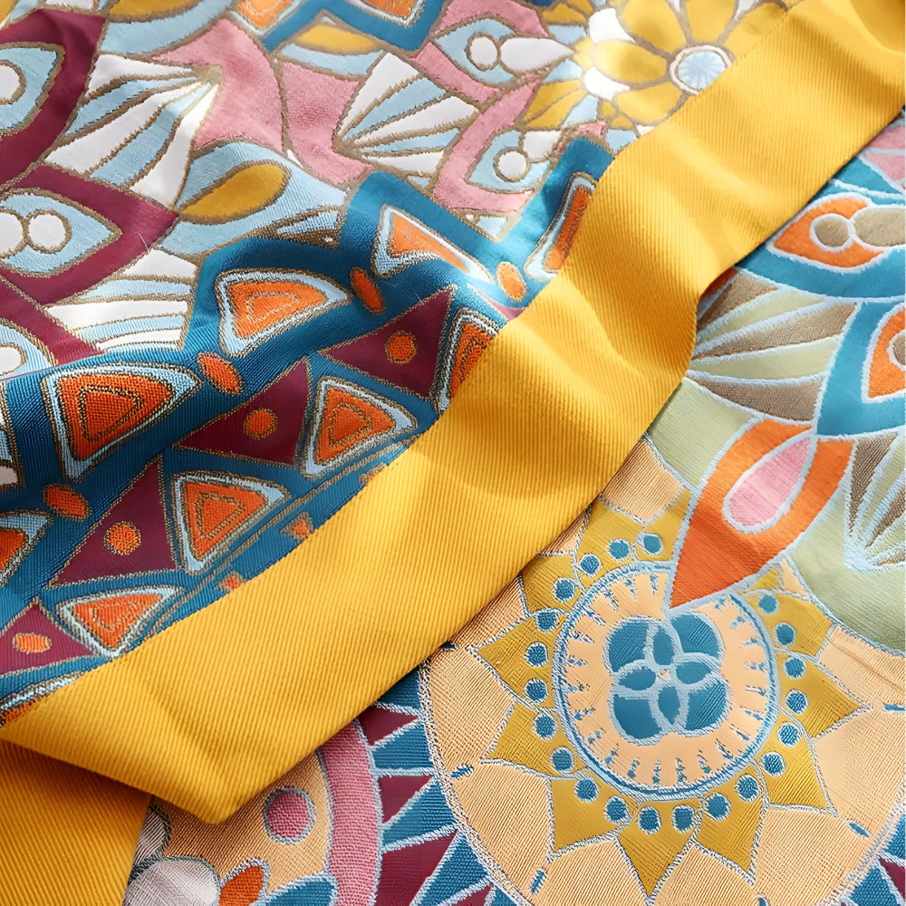 Moroccan Jacquard Floral Cotton Blanket for Bed and Sofa | Woven Moroccan Pattern, Pure Cotton | Throw Blankets