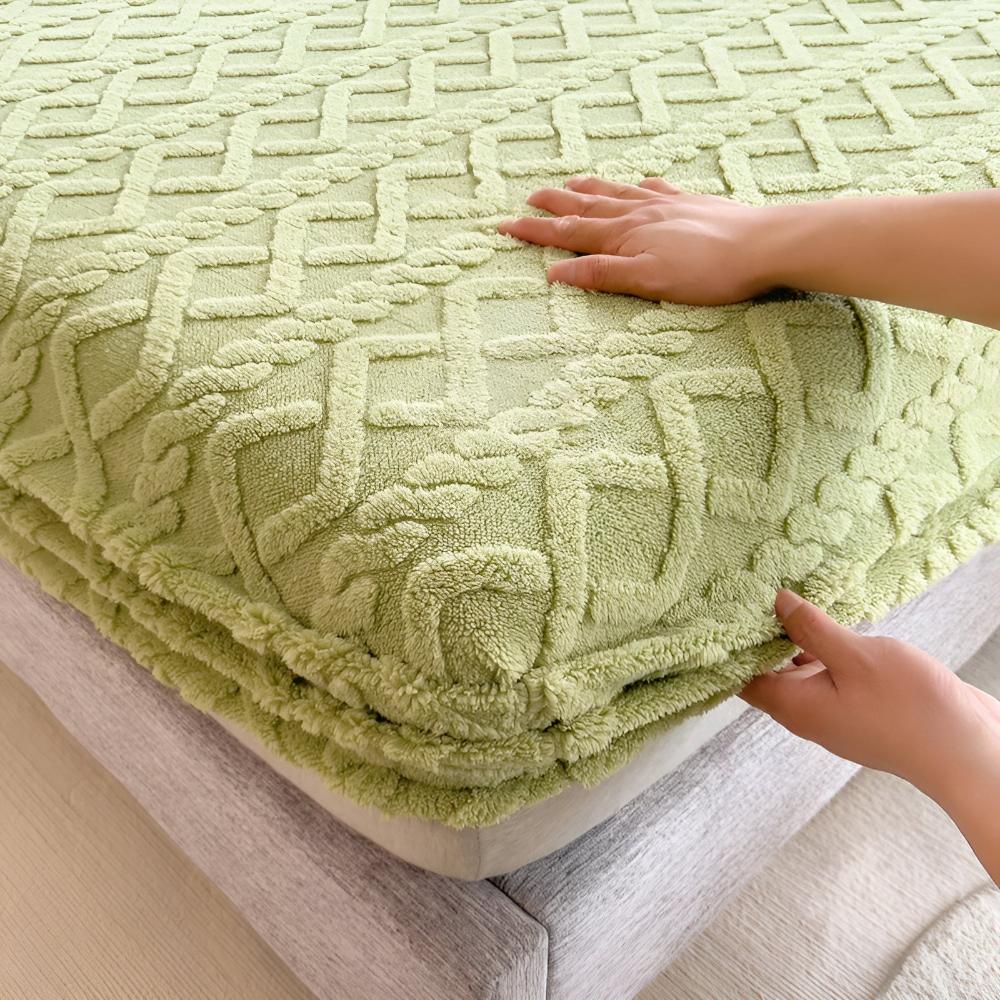 Quilted Velvet Sherpa Deep Pocket Bed Sheet Set, With or Without Pillowcases | Quilted Sherpa Warmth for Winter | Bedding Sets