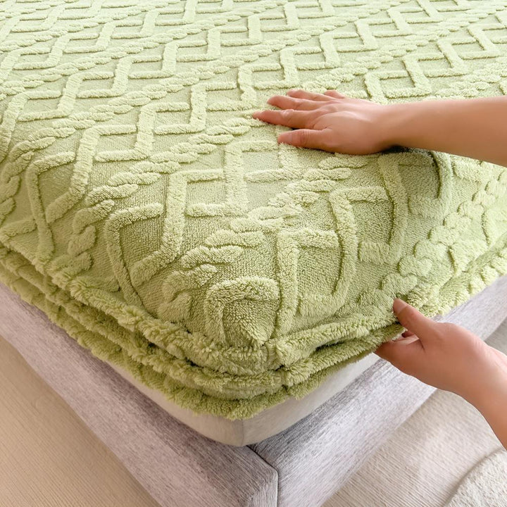 Quilted Velvet Sherpa Deep Pocket Bed Sheet Set, With or Without Pillowcases | Quilted Sherpa Warmth for Winter | Bedding Sets