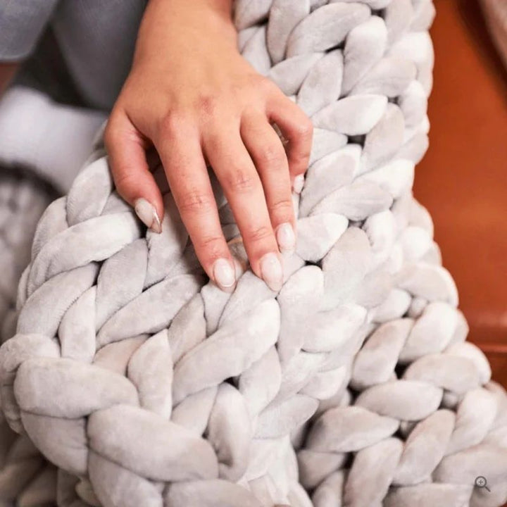 Hand Knitted Wool Blanket with Open Weave in Three Sizes | Soft Wool Warmth All Year | Throw Blankets