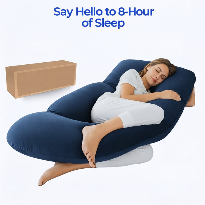 Cooling U-Shaped Full Body Pillow with Soft Microfiber Fill | Wraparound Support for Every Position | Bed Pillows
