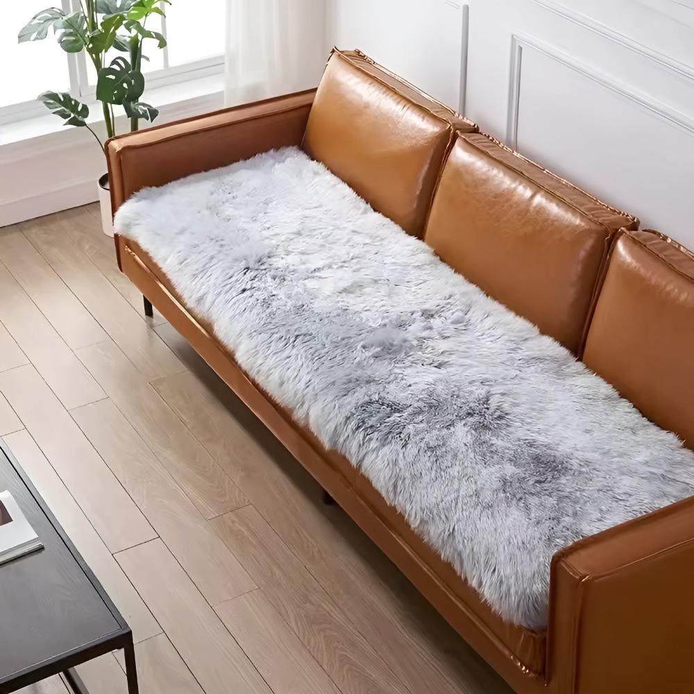 Plush Faux Fur Couch Cover with Anti-Slip Backing | Faux Fur Softness for Couches | Sofa Covers