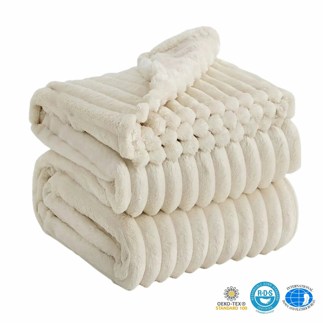 Luxury Faux Rabbit Fur Throw Blanket, Fluffy and Warm | Fluffy Warmth for Any Season | Throw Blankets