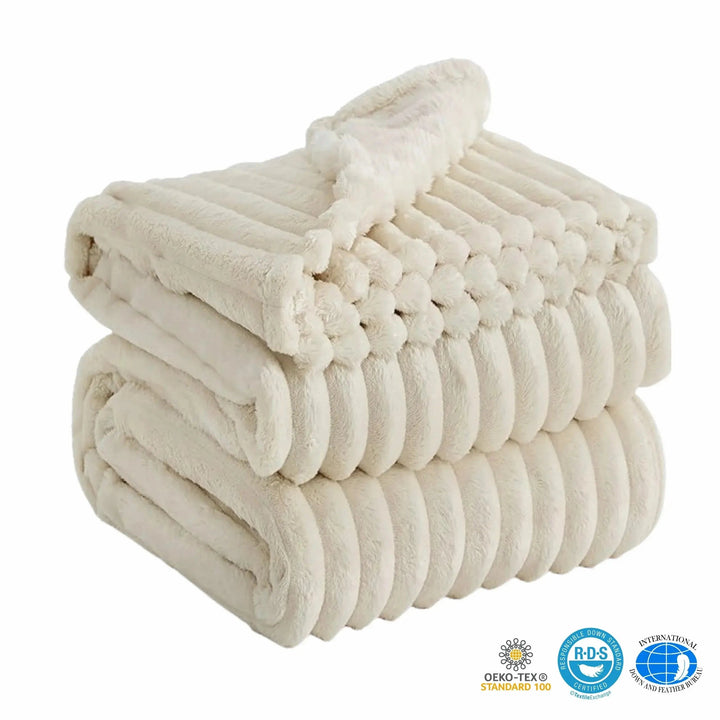 Luxury Faux Rabbit Fur Throw Blanket, Fluffy and Warm | Fluffy Warmth for Any Season | Throw Blankets
