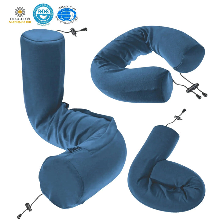 Bendable Memory Foam Travel Neck Pillow You Can Shape Four Ways | Shape It Your Way | Travel Pillows