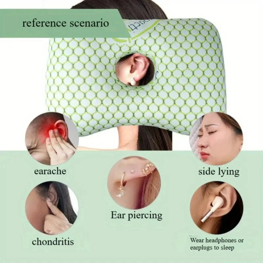 Ear Piercing Donut Pillow with Center Ear Hole for Side Sleepers | Pressure-Free Space for Your Ear | Bed Pillows