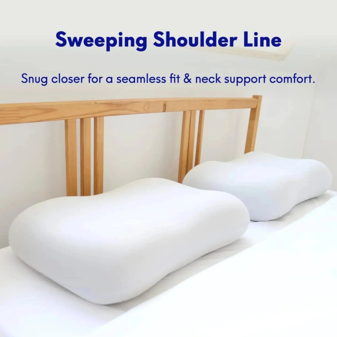 Memory Foam Contour Pillow with Breathable Cover for Neck Support | Adaptive Neck Support | Bed Pillows