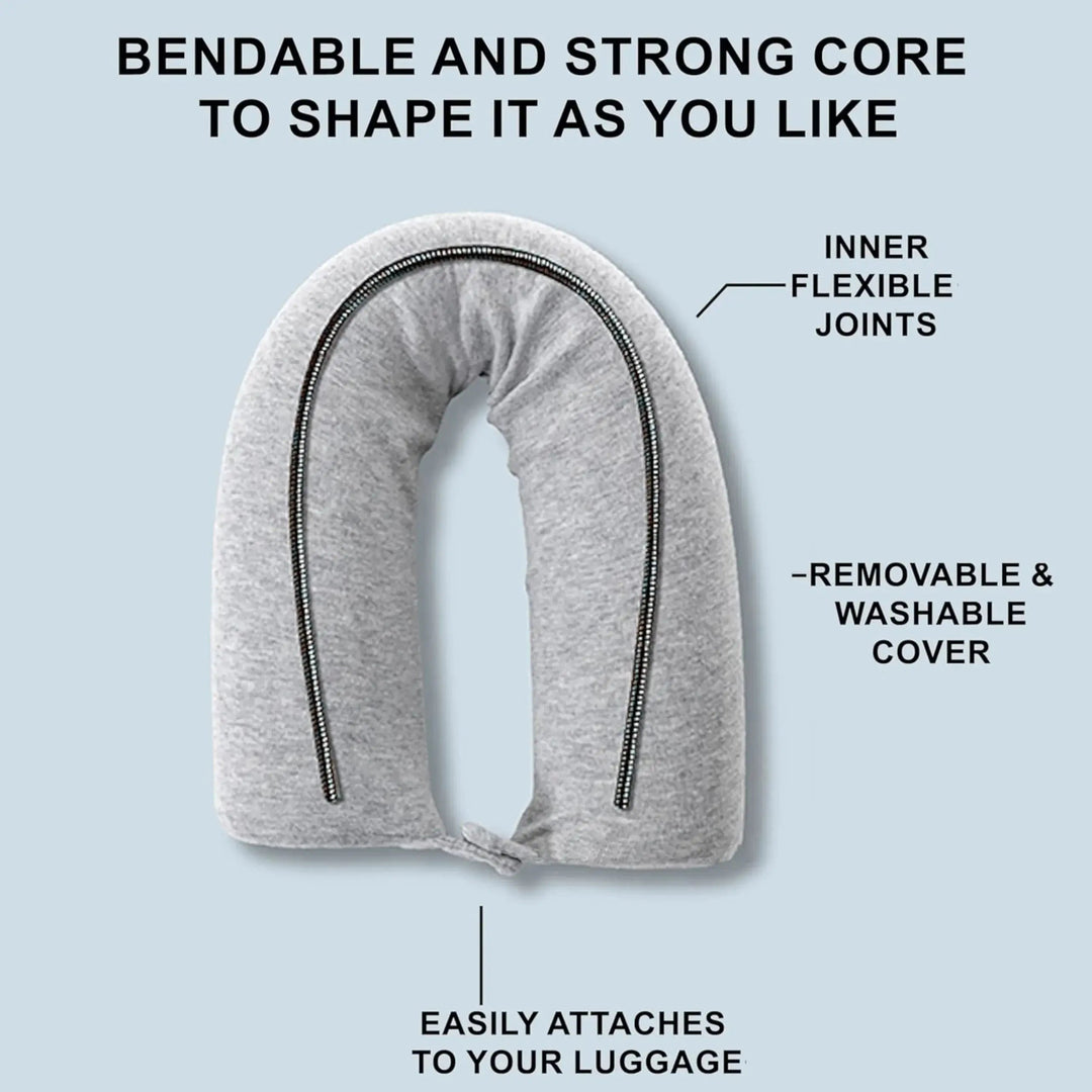 Bendable Memory Foam Travel Neck Pillow You Can Shape Four Ways | Shape It Your Way | Travel Pillows