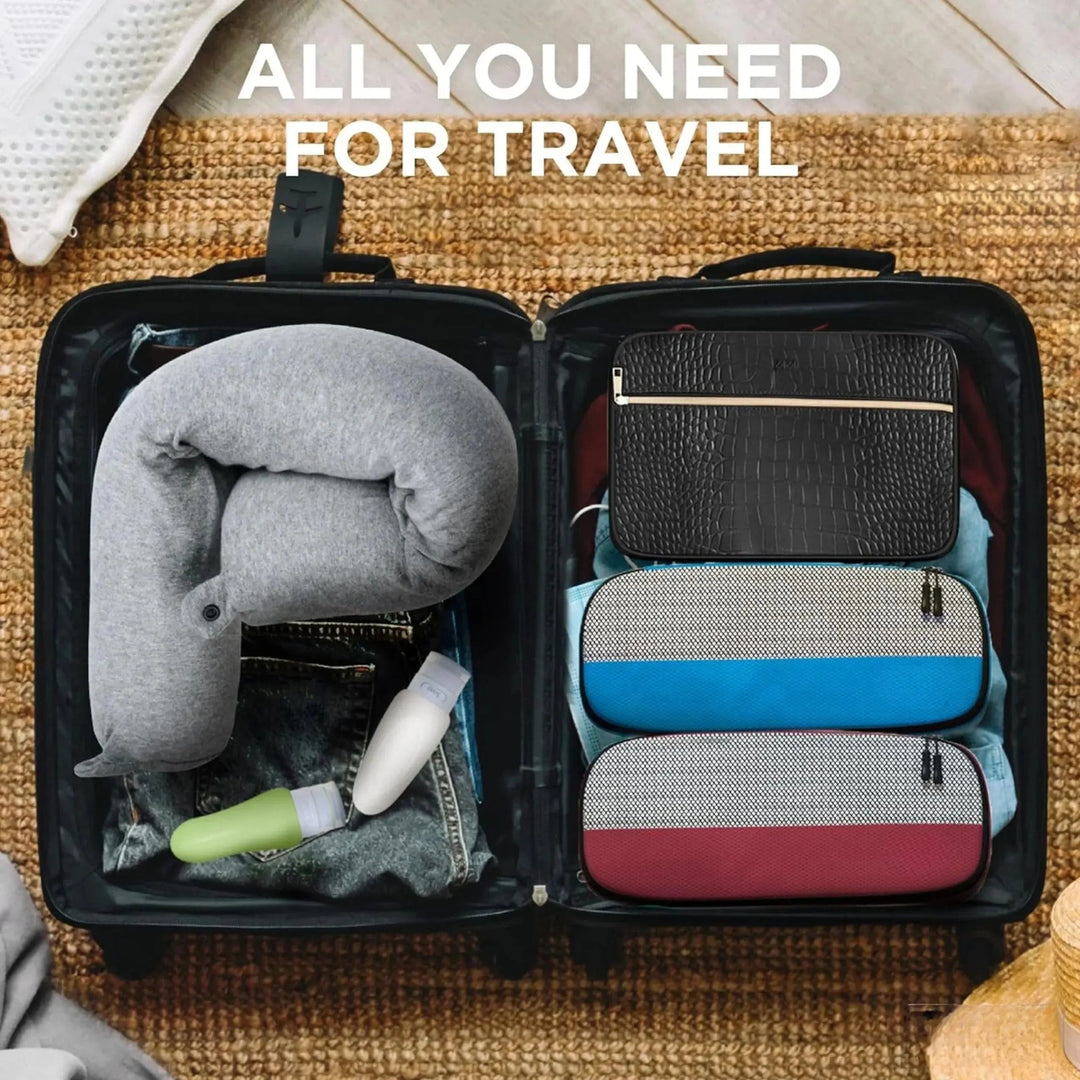 Bendable Memory Foam Travel Neck Pillow You Can Shape Four Ways | Shape It Your Way | Travel Pillows