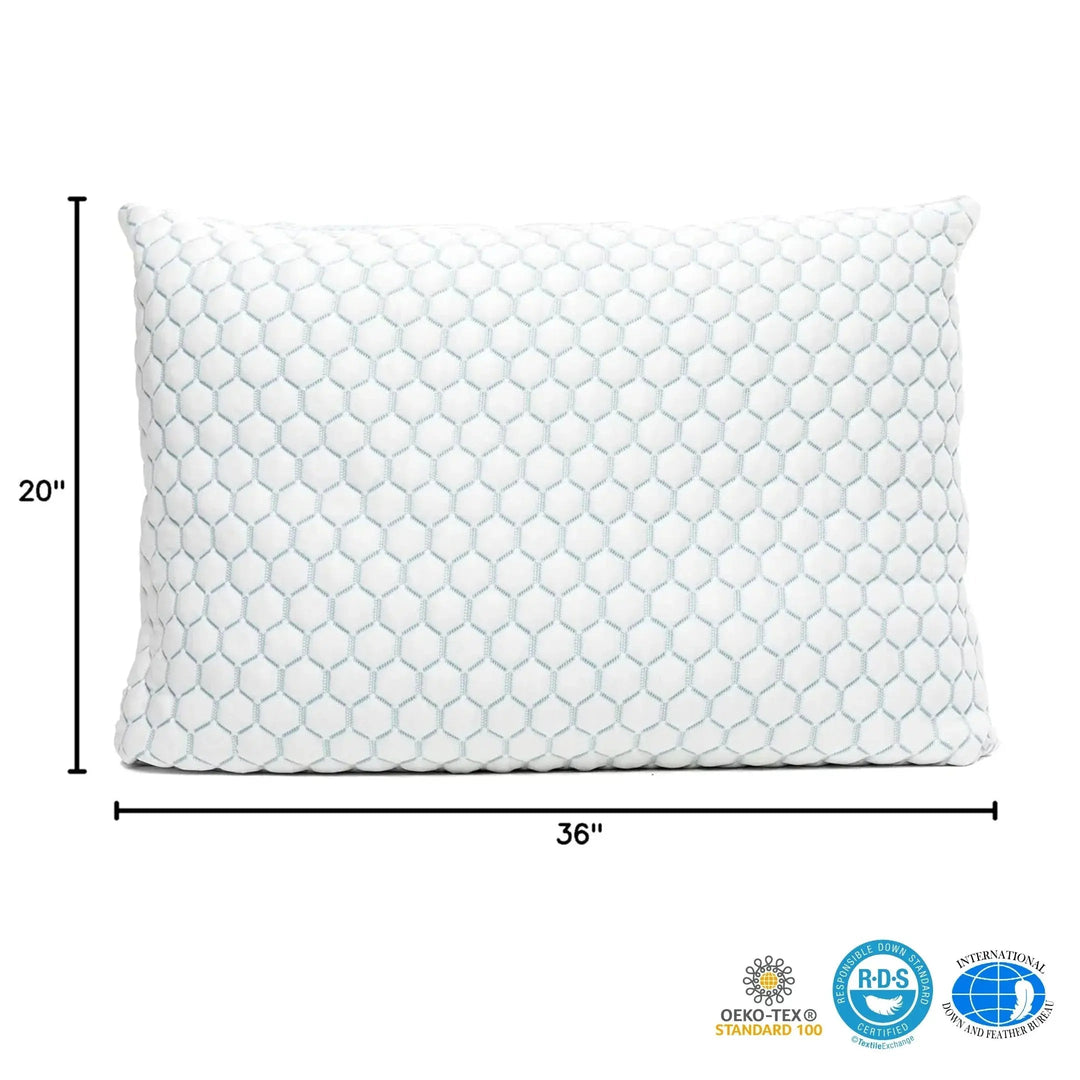 Cooling Shredded Memory Foam Pillow with Adjustable Fill | Customisable Cool Support | Bed Pillows