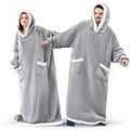 Oversized hoodie blanket with sherpa hood